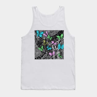 “Carpe Diem” Zentangle Art With Pastel Butterflies Tank Top